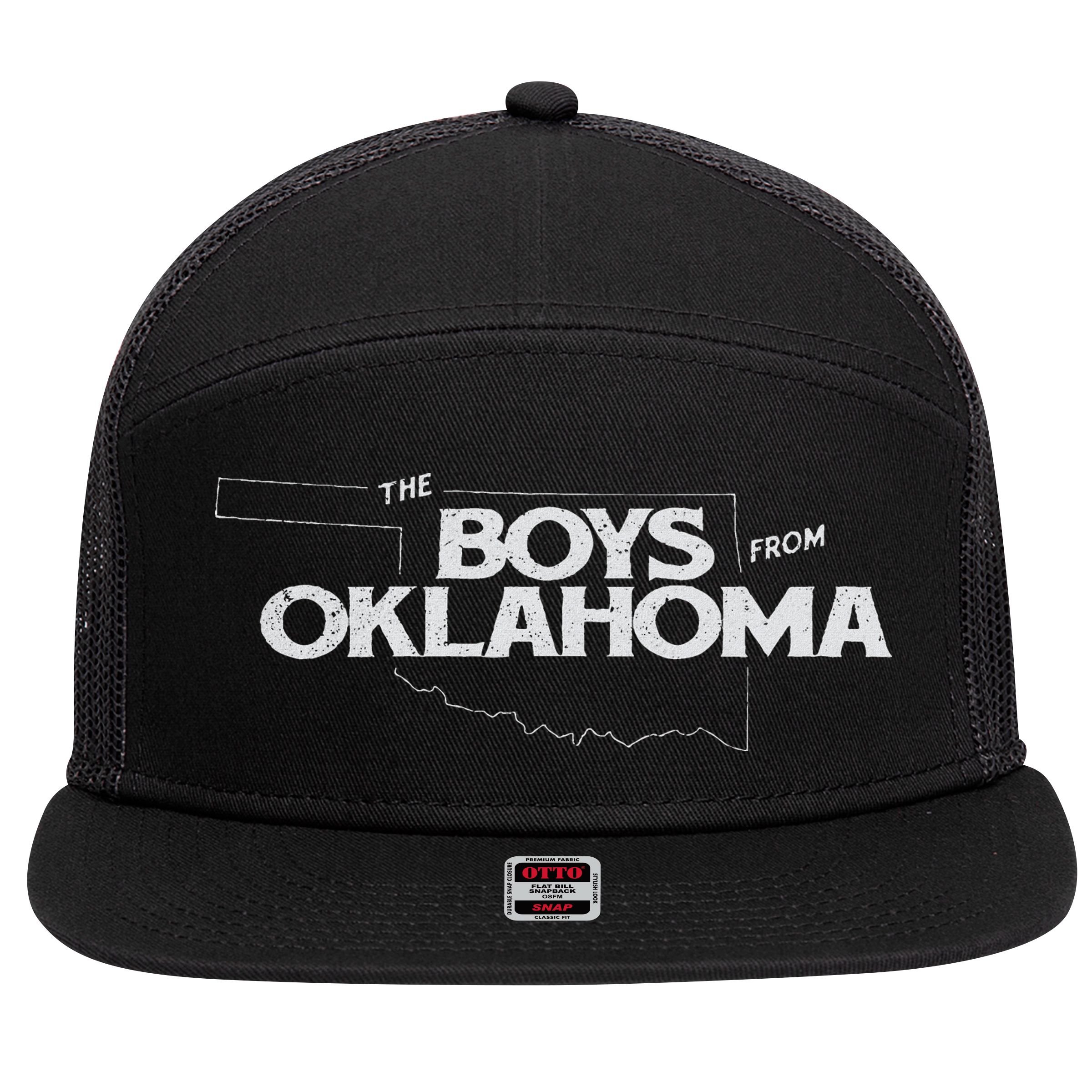 The From Oklahoma 7 Panel Mesh Trucker Snapback Hat