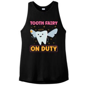 Tooth Fairy On Duty Tooth Fairy Costume Dentist Hygienist Cute Gift Ladies PosiCharge Tri-Blend Wicking Tank