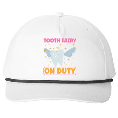 Tooth Fairy On Duty Tooth Fairy Costume Dentist Hygienist Cute Gift Snapback Five-Panel Rope Hat