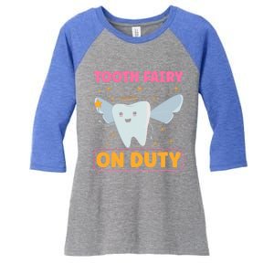 Tooth Fairy On Duty Tooth Fairy Costume Dentist Hygienist Cute Gift Women's Tri-Blend 3/4-Sleeve Raglan Shirt