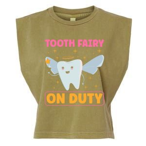 Tooth Fairy On Duty Tooth Fairy Costume Dentist Hygienist Cute Gift Garment-Dyed Women's Muscle Tee