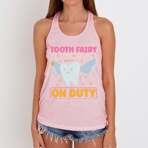 Tooth Fairy On Duty Tooth Fairy Costume Dentist Hygienist Cute Gift Women's Knotted Racerback Tank