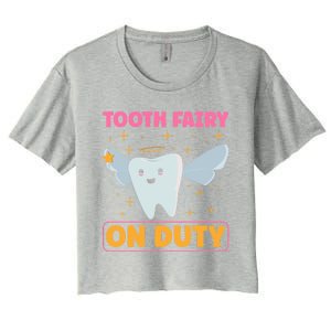 Tooth Fairy On Duty Tooth Fairy Costume Dentist Hygienist Cute Gift Women's Crop Top Tee