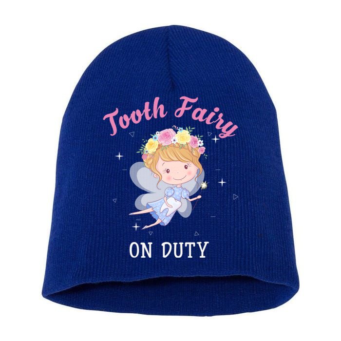 Tooth Fairy On Duty Cute Tooth Fairy Dental Costume Cool Gift Short Acrylic Beanie