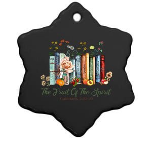 The Fruit Of The Spirit Bible Verse Floral Books Christian Ceramic Star Ornament