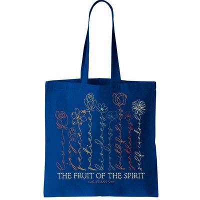 The Fruit Of The Spirit Galatians 522 Floral Christian Tote Bag