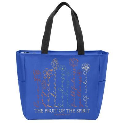 The Fruit Of The Spirit Galatians 522 Floral Christian Zip Tote Bag