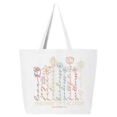 The Fruit Of The Spirit Galatians 522 Floral Christian 25L Jumbo Tote