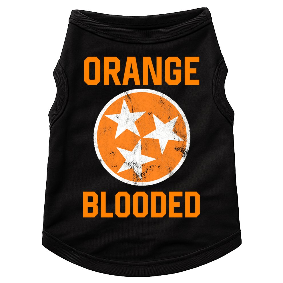 Tennessee Fan Orange Blooded Funny Sports Fan State Flag Tn Doggie Tank