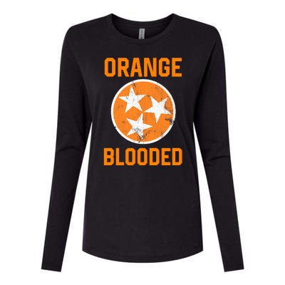 Tennessee Fan Orange Blooded Funny Sports Fan State Flag Tn Womens Cotton Relaxed Long Sleeve T-Shirt