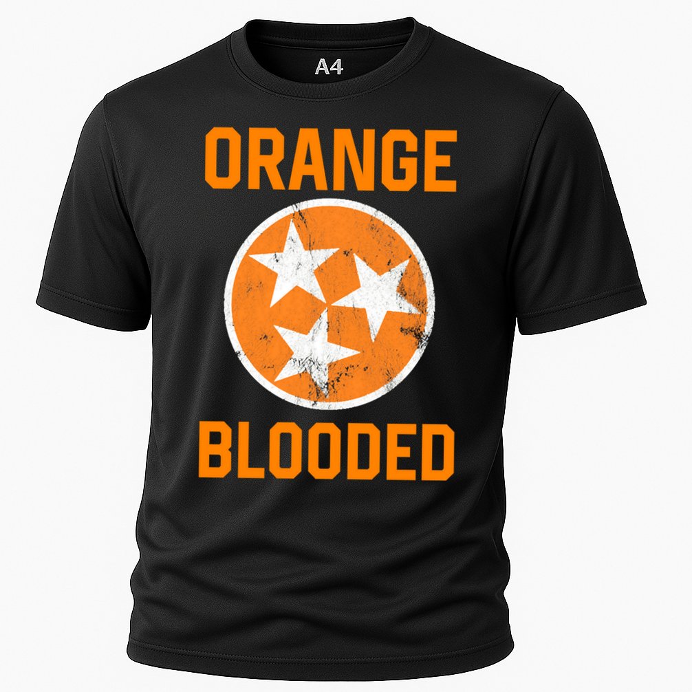 Tennessee Fan Orange Blooded Funny Sports Fan State Flag Tn Cooling Performance Crew T-Shirt