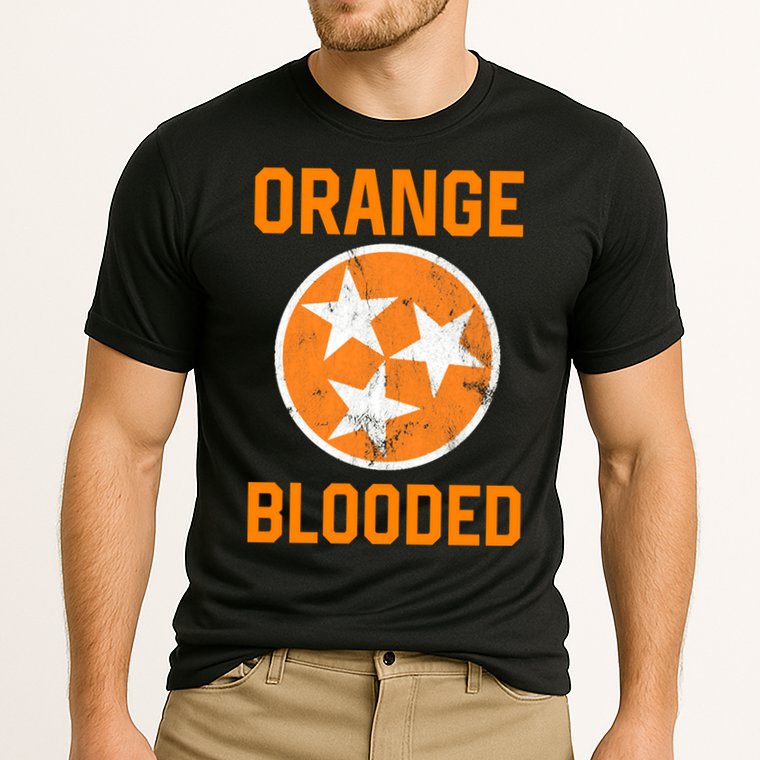 Tennessee Fan Orange Blooded Funny Sports Fan State Flag Tn Cooling Performance Crew T-Shirt