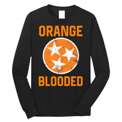 Tennessee Fan Orange Blooded Funny Sports Fan State Flag Tn Long Sleeve Shirt