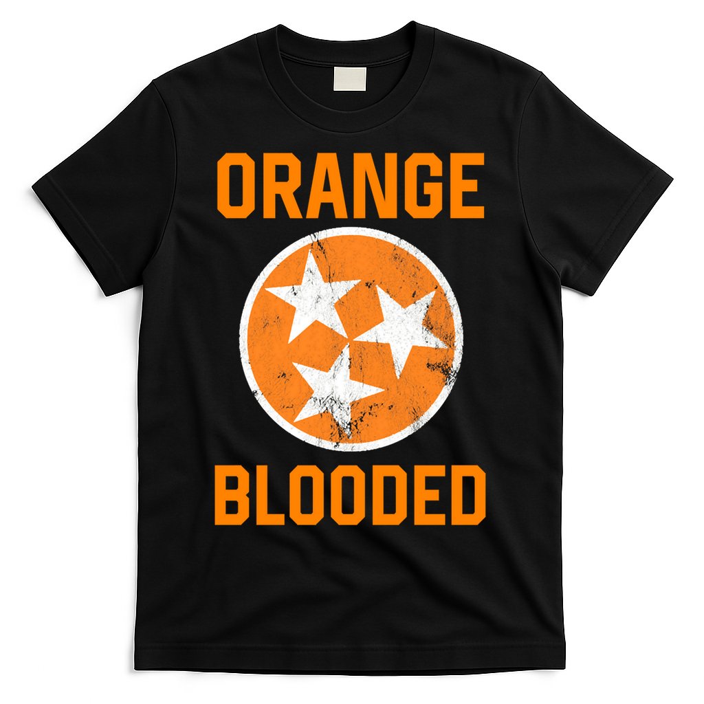 Tennessee Fan Orange Blooded Funny Sports Fan State Flag Tn T-Shirt