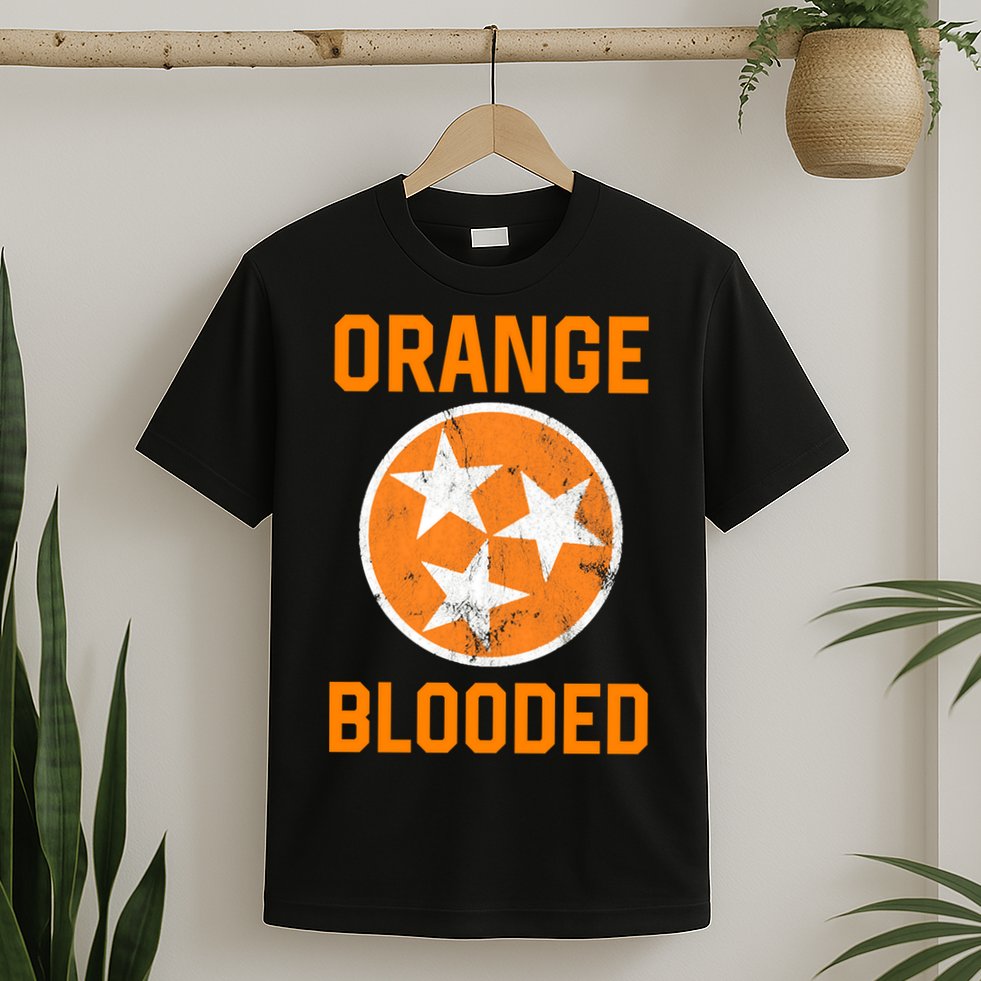 Tennessee Fan Orange Blooded Funny Sports Fan State Flag Tn T-Shirt