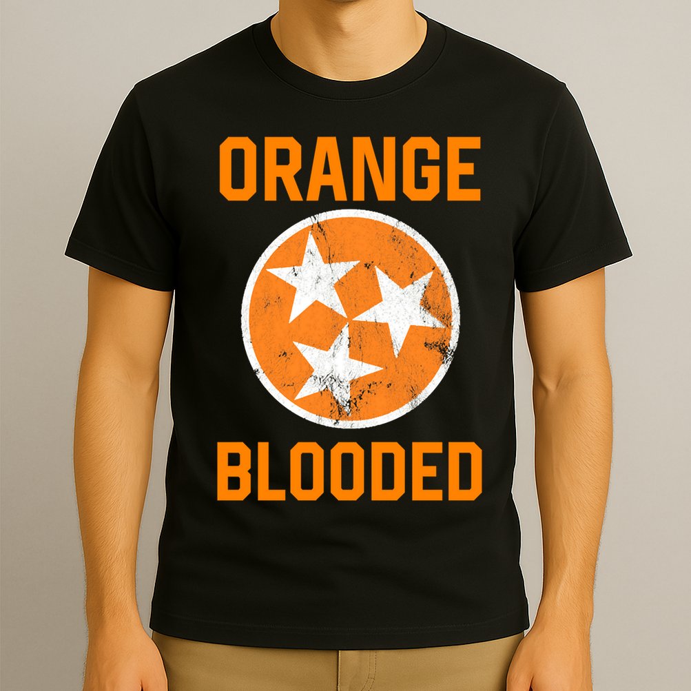 Tennessee Fan Orange Blooded Funny Sports Fan State Flag Tn T-Shirt