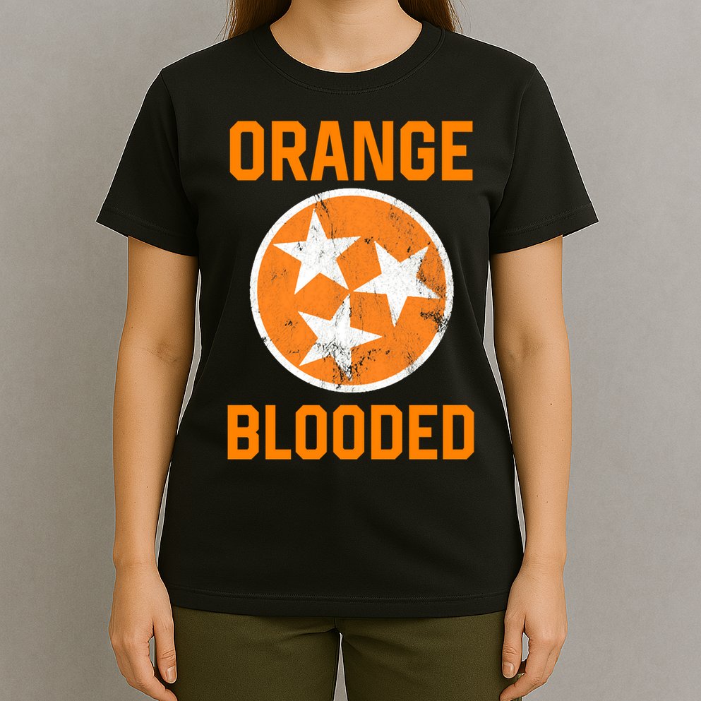 Tennessee Fan Orange Blooded Funny Sports Fan State Flag Tn T-Shirt