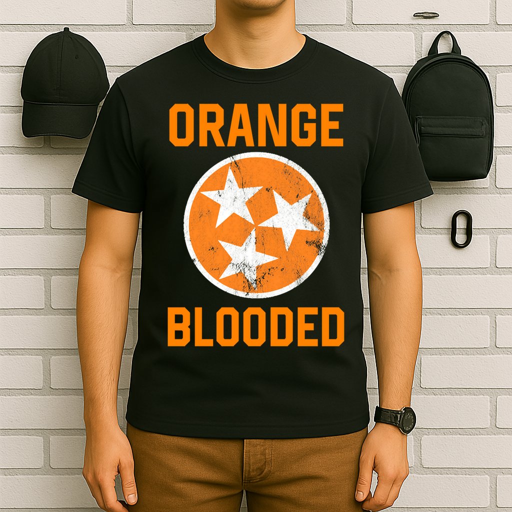 Tennessee Fan Orange Blooded Funny Sports Fan State Flag Tn T-Shirt