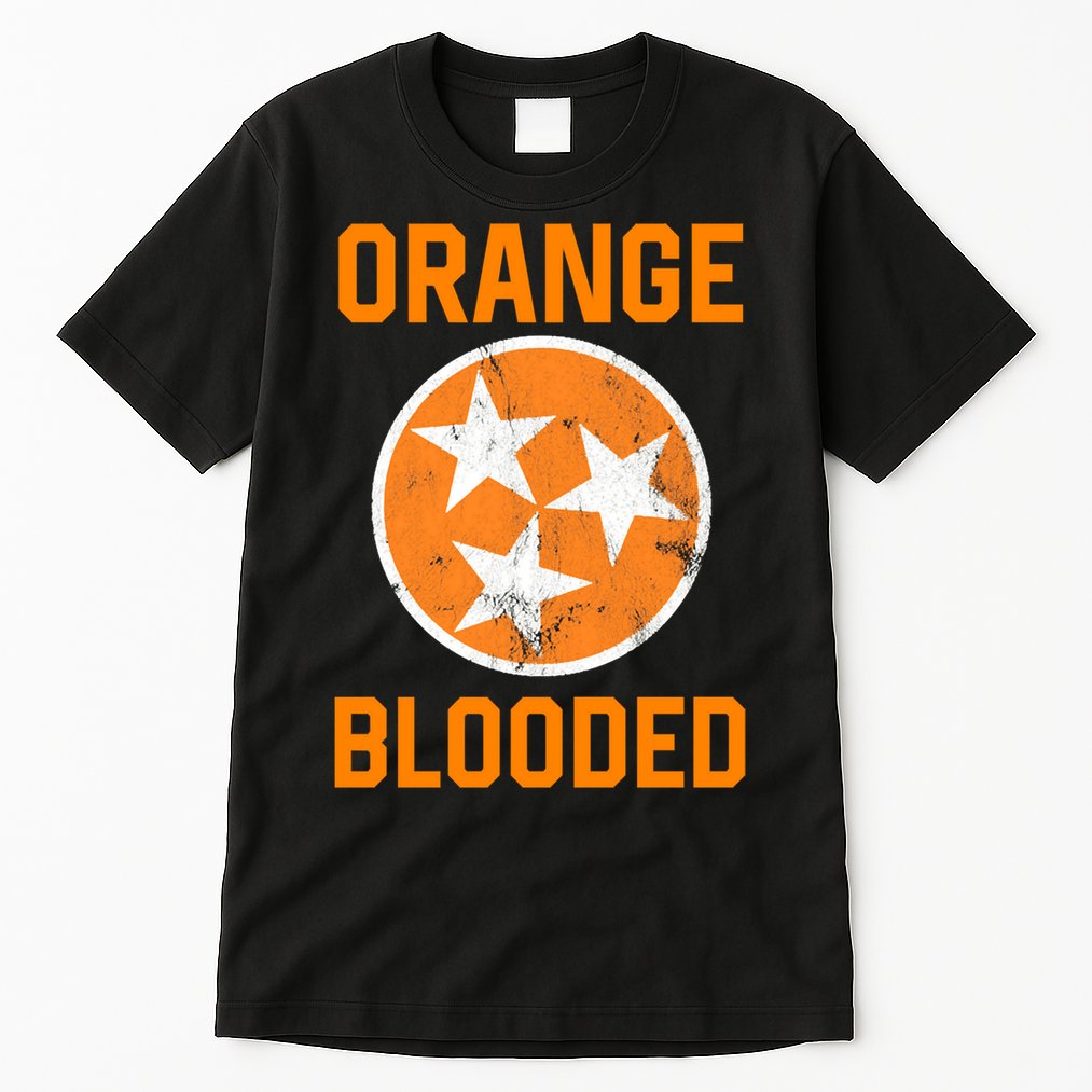 Tennessee Fan Orange Blooded Funny Sports Fan State Flag Tn Tall T-Shirt