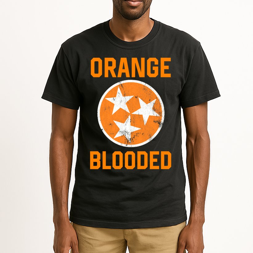 Tennessee Fan Orange Blooded Funny Sports Fan State Flag Tn Tall T-Shirt