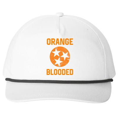 Tennessee Fan Orange Blooded Funny Sports Fan State Flag Tn Snapback Five-Panel Rope Hat