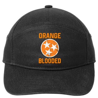 Tennessee Fan Orange Blooded Funny Sports Fan State Flag Tn 7-Panel Snapback Hat