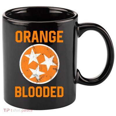 Tennessee Fan Orange Blooded Funny Sports Fan State Flag Tn 11oz C Handle Ceramic Mug