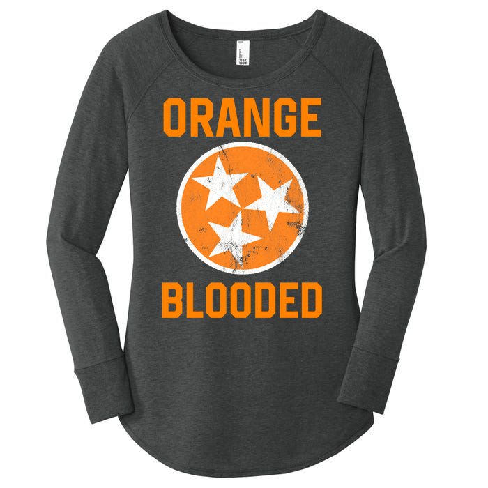 Tennessee Fan Orange Blooded Funny Sports Fan State Flag Tn Women's Perfect Tri Tunic Long Sleeve Shirt