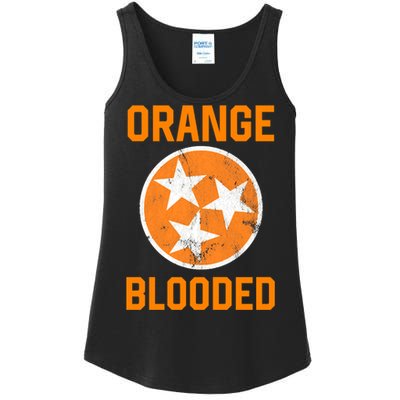 Tennessee Fan Orange Blooded Funny Sports Fan State Flag Tn Ladies Essential Tank