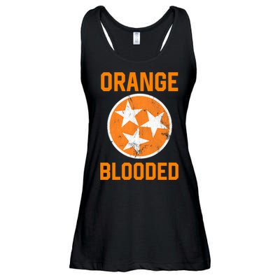 Tennessee Fan Orange Blooded Funny Sports Fan State Flag Tn Ladies Essential Flowy Tank