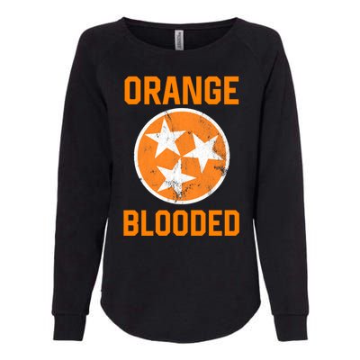 Tennessee Fan Orange Blooded Funny Sports Fan State Flag Tn Womens California Wash Sweatshirt