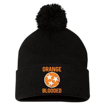 Tennessee Fan Orange Blooded Funny Sports Fan State Flag Tn Pom Pom 12in Knit Beanie