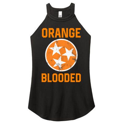 Tennessee Fan Orange Blooded Funny Sports Fan State Flag Tn Women's Perfect Tri Rocker Tank