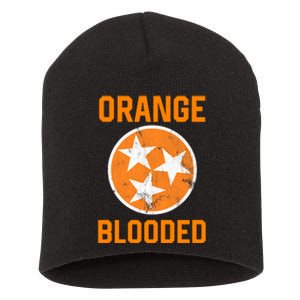 Tennessee Fan Orange Blooded Funny Sports Fan State Flag Tn Short Acrylic Beanie