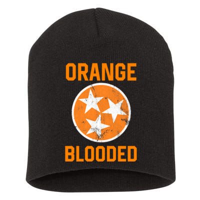 Tennessee Fan Orange Blooded Funny Sports Fan State Flag Tn Short Acrylic Beanie