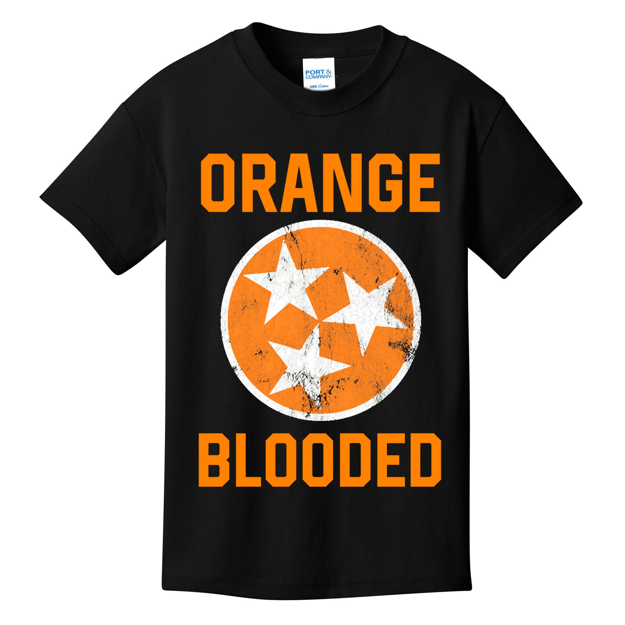 Tennessee Fan Orange Blooded Funny Sports Fan State Flag Tn Kids T-Shirt