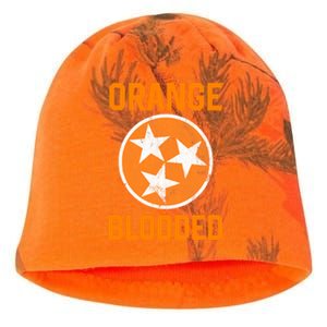 Tennessee Fan Orange Blooded Funny Sports Fan State Flag Tn Kati - Camo Knit Beanie