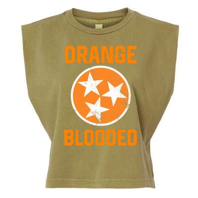 Tennessee Fan Orange Blooded Funny Sports Fan State Flag Tn Garment-Dyed Women's Muscle Tee