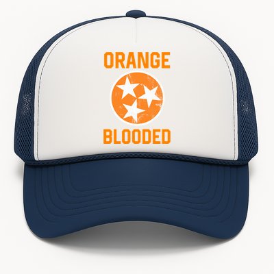 Tennessee Fan Orange Blooded Funny Sports Fan State Flag Tn Trucker Hat