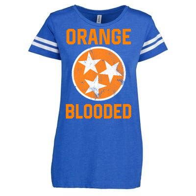 Tennessee Fan Orange Blooded Funny Sports Fan State Flag Tn Enza Ladies Jersey Football T-Shirt