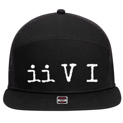 Two Five One Ii V I Jazz Chord Progression Music 7 Panel Mesh Trucker Snapback Hat