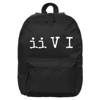 Two Five One Ii V I Jazz Chord Progression Music 16 in Basic Backpack