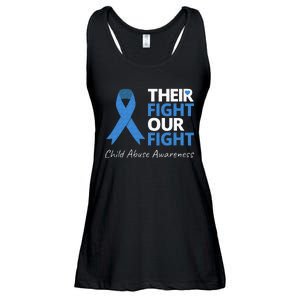 Their Fight Our Fight Child Abuse Awareness Blue Ribbon Ladies Essential Flowy Tank