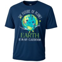 The Future Of Planet Earth Is In My Classroom Teacher Cooling Performance Crew T-Shirt