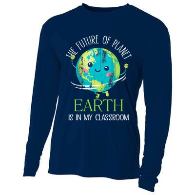 The Future Of Planet Earth Is In My Classroom Teacher Cooling Performance Long Sleeve Crew