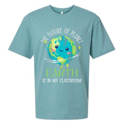 The Future Of Planet Earth Is In My Classroom Teacher Sueded Cloud Jersey T-Shirt