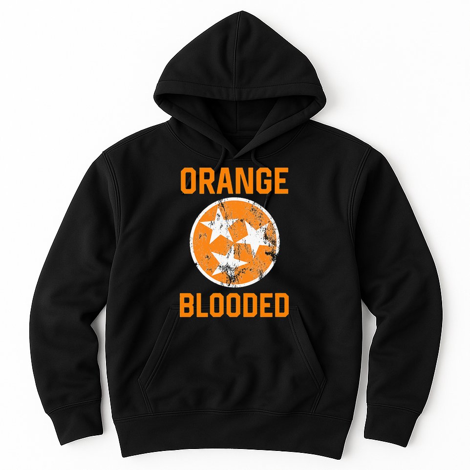 Tennessee Fan Orange Blooded Vol Sports Fan State Flag TN Hoodie