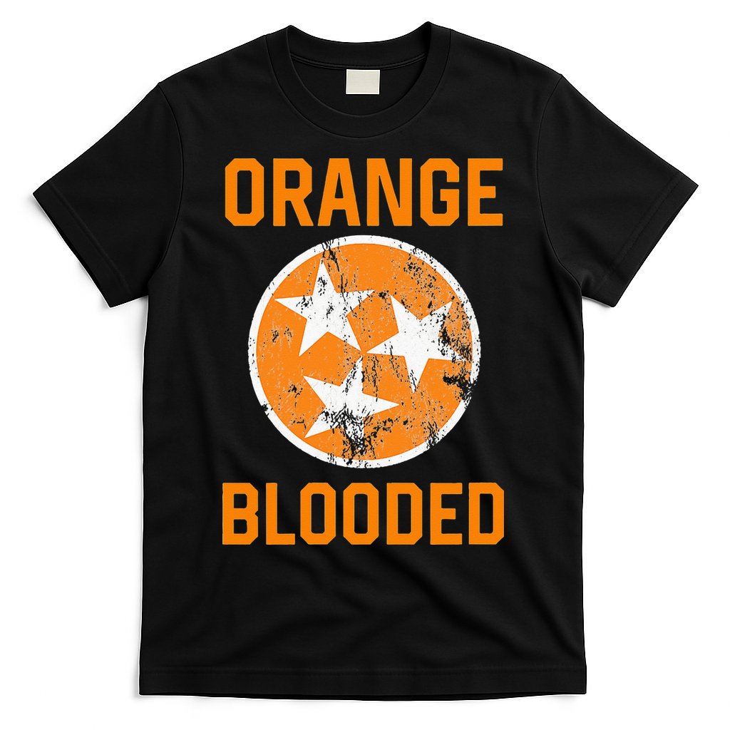 Tennessee Fan Orange Blooded Vol Sports Fan State Flag TN T-Shirt