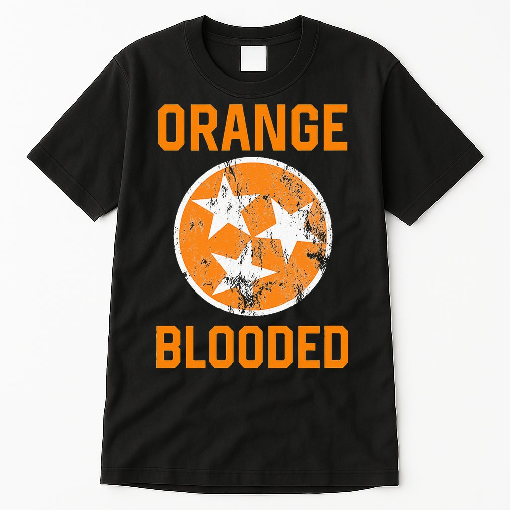 Tennessee Fan Orange Blooded Vol Sports Fan State Flag TN Tall T-Shirt