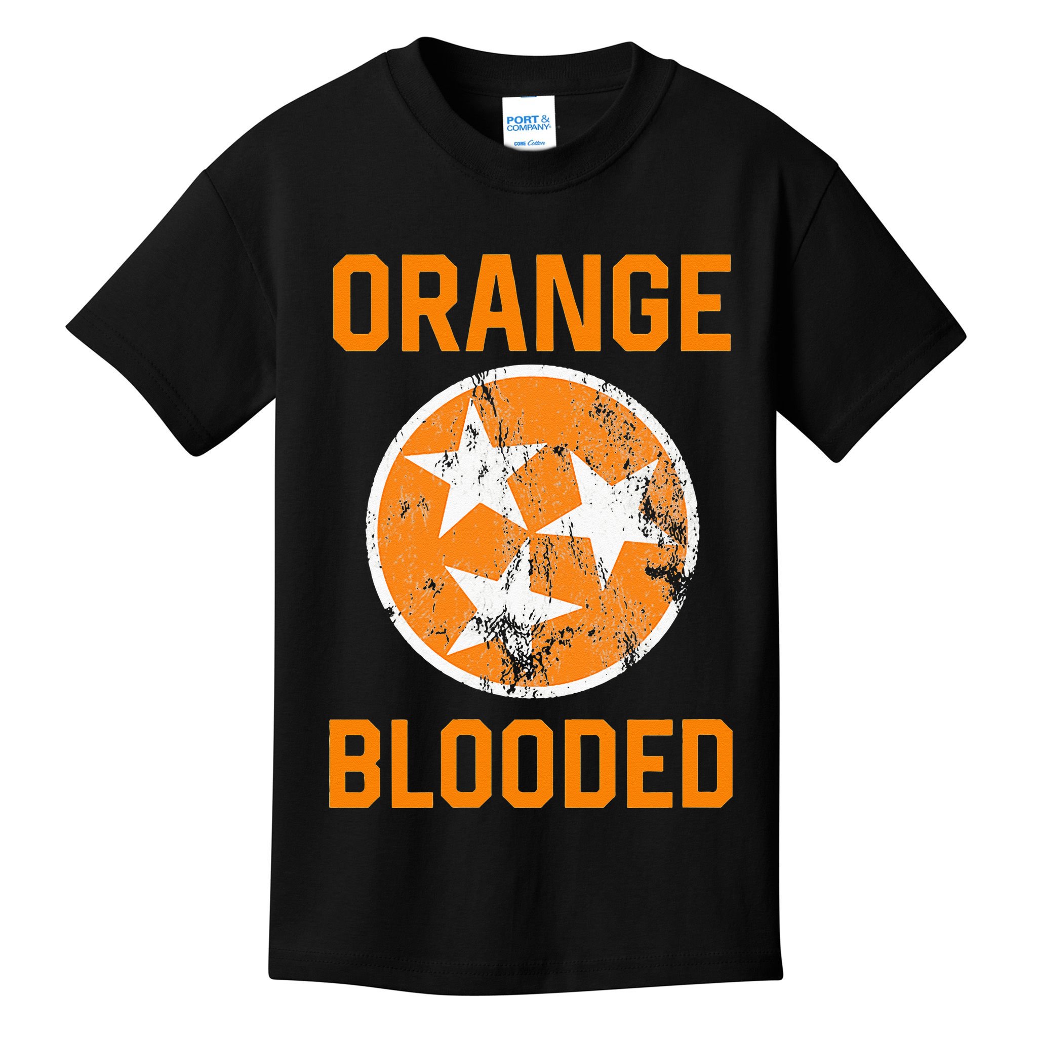 Tennessee Fan Orange Blooded Vol Sports Fan State Flag TN Kids T-Shirt